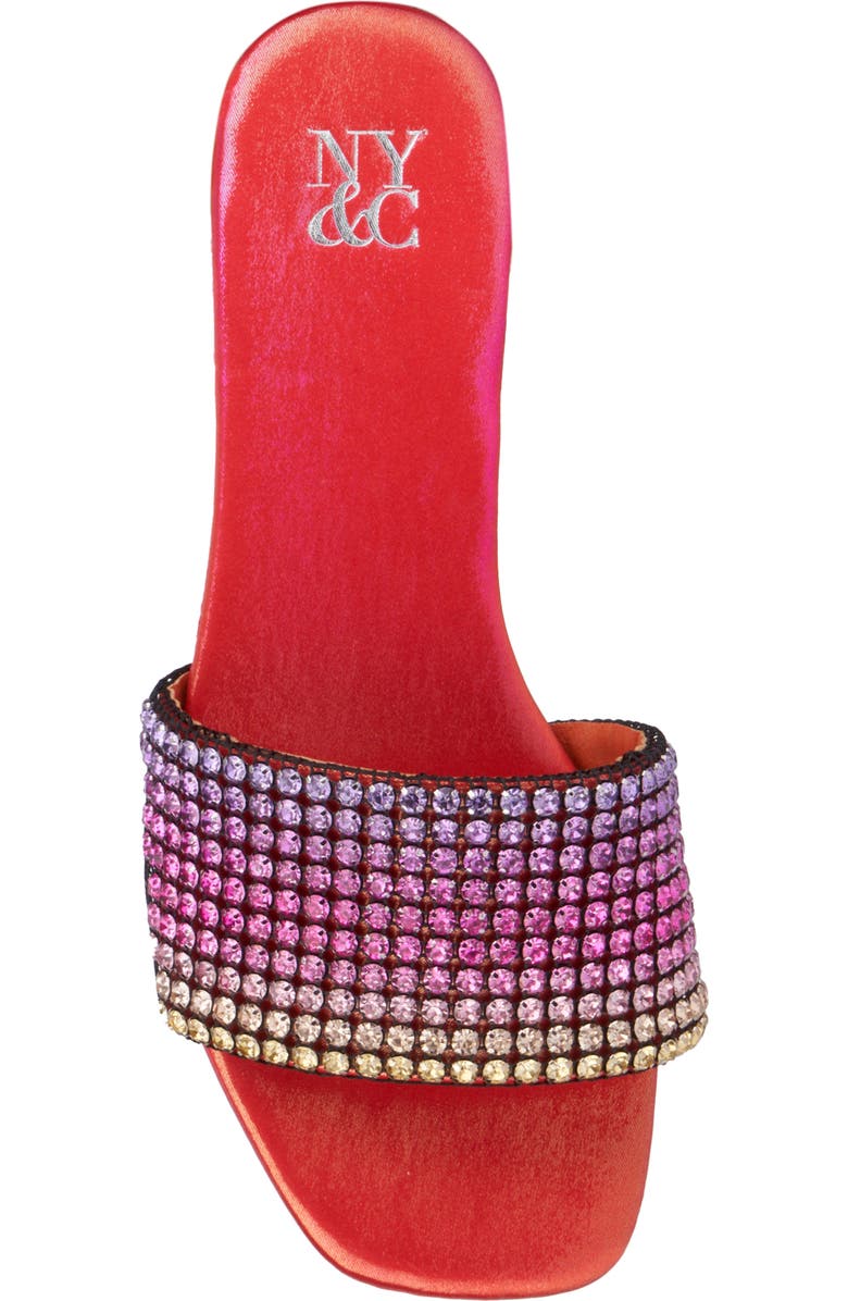 NEW YORK AND COMPANY Gracie Rhinestone Slide Sandal, Alternate, color, Pink Ombre