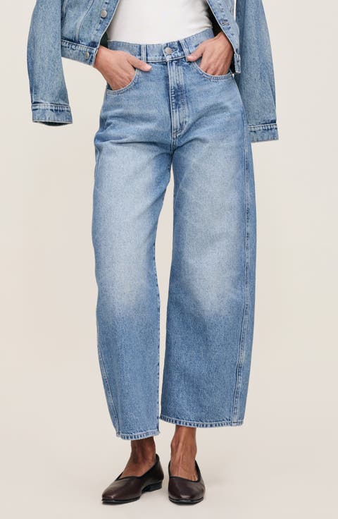 Taylor Relaxed High Rise Barrel Jeans (Lake Blue)