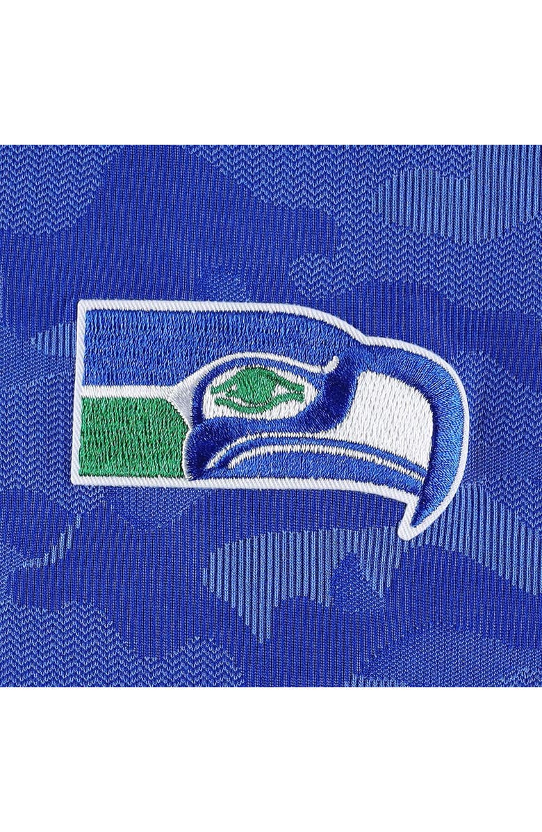 ANTIGUA Men's Antigua Royal Seattle Seahawks Brigade Throwback Quarter-Zip Top, Alternate, color, Royal