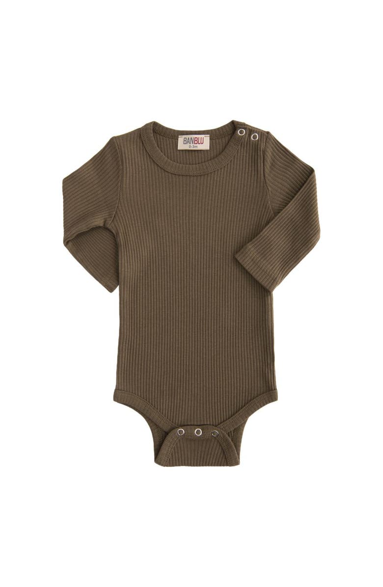 Banblu Long Sleeved Modal Bodysuit, Main, color, Green Olive