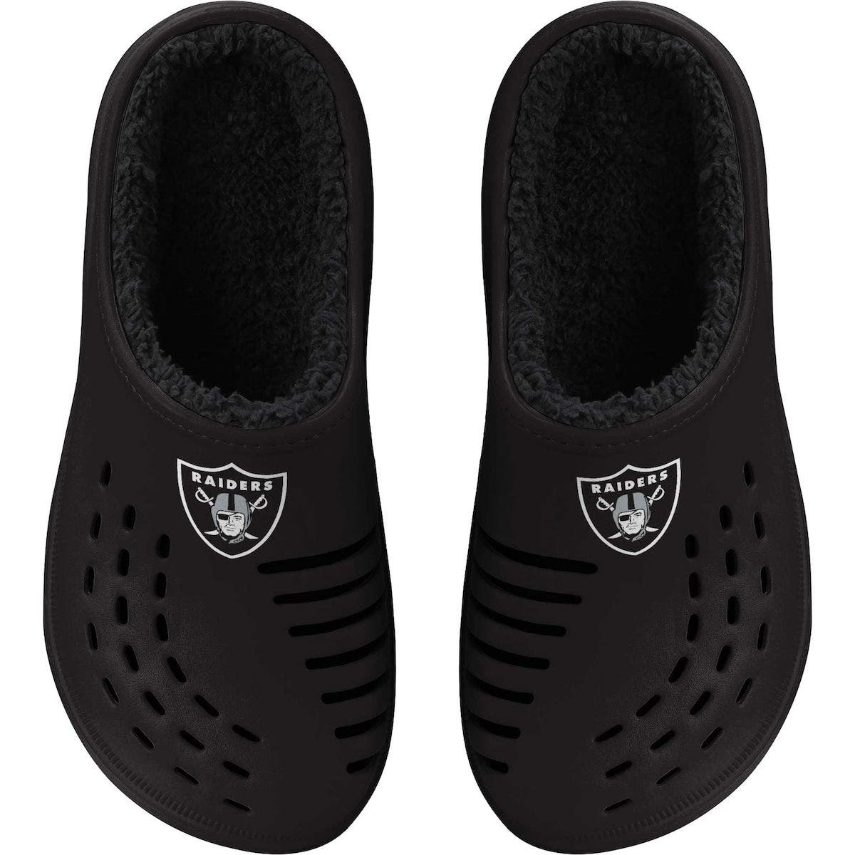 FOCO Men's FOCO Las Vegas Raiders Big Logo Sherpa-Lined Clog Slippers, Alternate, color, 