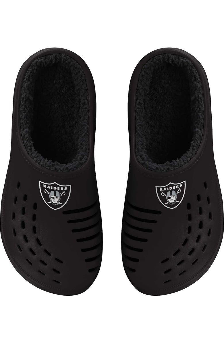FOCO Men's FOCO Las Vegas Raiders Big Logo Sherpa-Lined Clog Slippers, Alternate, color,