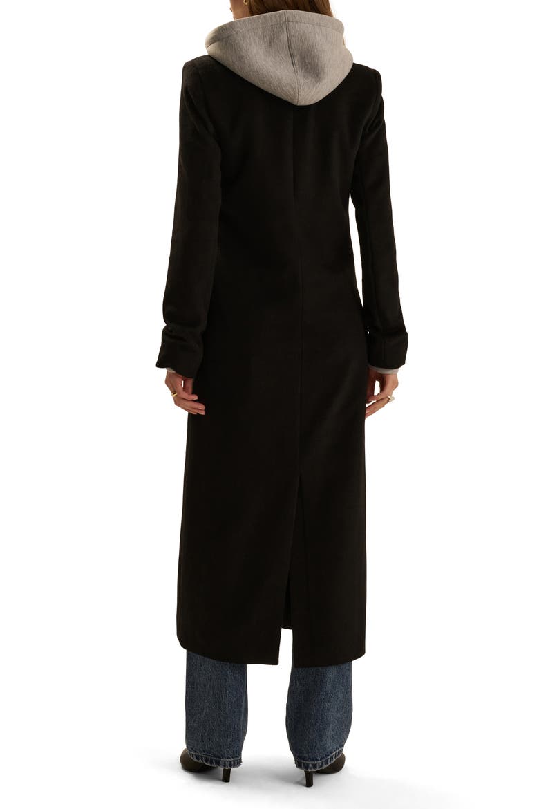 The Sport Wool Blend Coat with Hoodie Insert, Alternate, color, BLACK