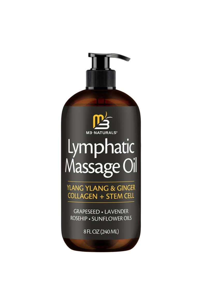 Lymphatic Massage Oil, Ylang Ylang & Ginger, 8oz, Main, color, None