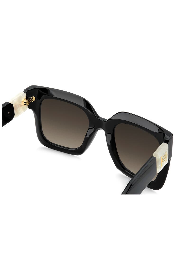 Her 52mm Gradient Square Sunglasses, Alternate, color, BLACK MARBLE/ BROWN SF