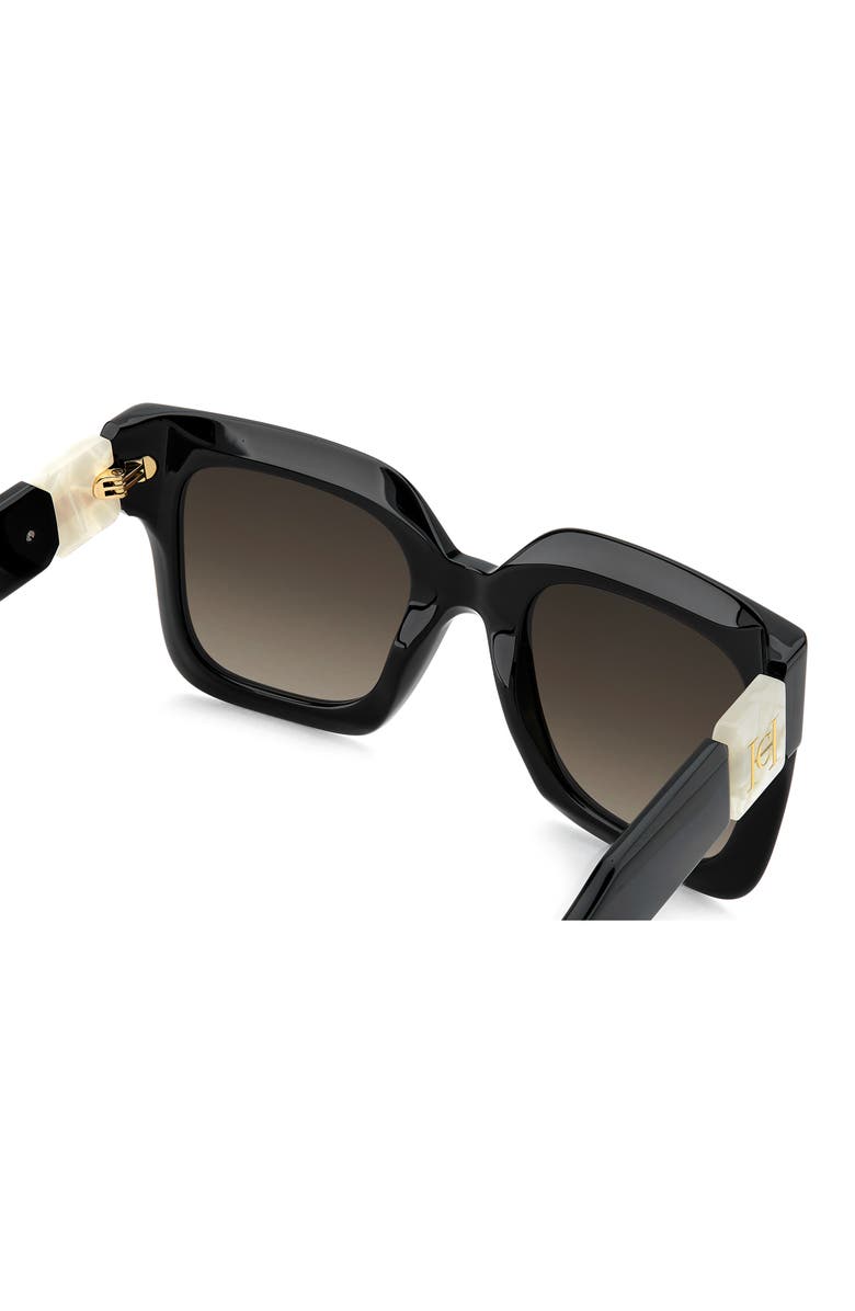 Carolina Herrera Her 52mm Gradient Square Sunglasses, Alternate, color, Black Marble/ Brown Sf