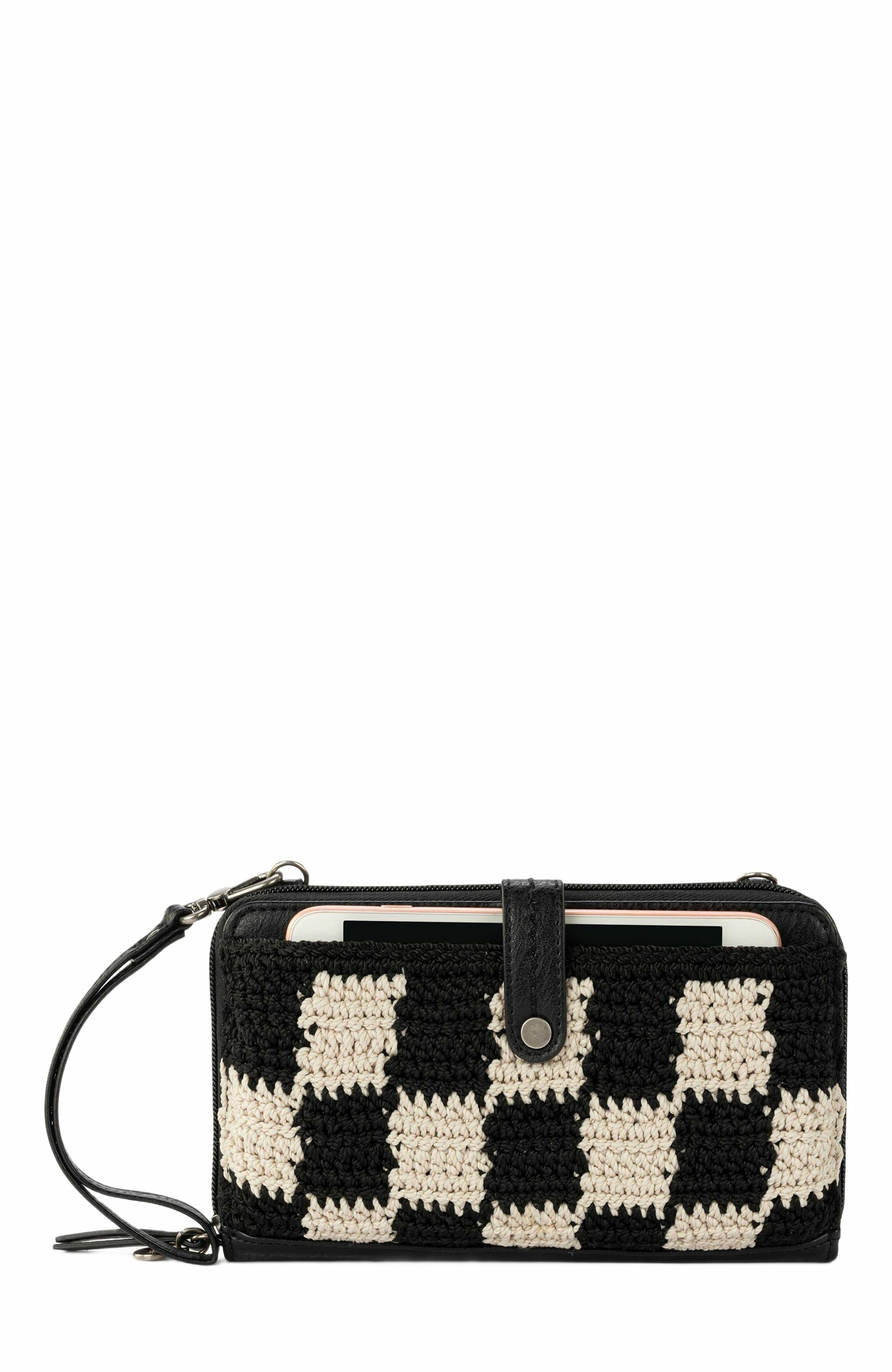 The Sak Iris Smartphone Crossbody Bag, Main, color, Black Check