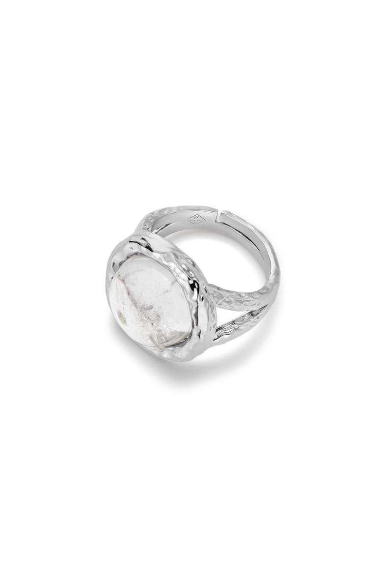 Whispers Ring, Alternate, color, Silver & Crystal Clear