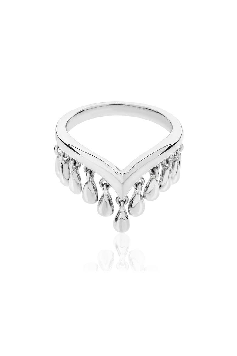Wishbone Tear Drop Ring, Main, color, Gold Vermeil