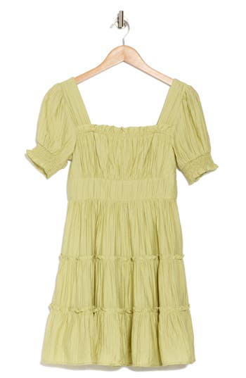 BLU PEPPER BLU PEPPER PUFF SLEEVE MINIDRESS