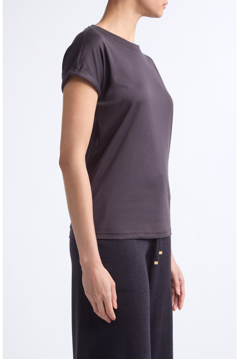 Contrast Trim Crewneck T-Shirt, Alternate, color, 177-02 AMETHYST SAND