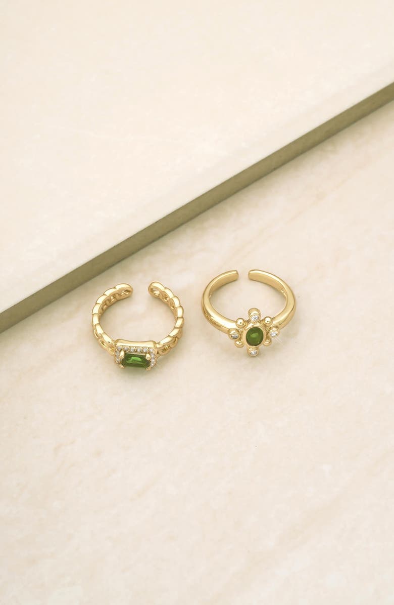 Ettika Set of 2 Cubic Zirconia Adjustable Rings, Alternate, color, 