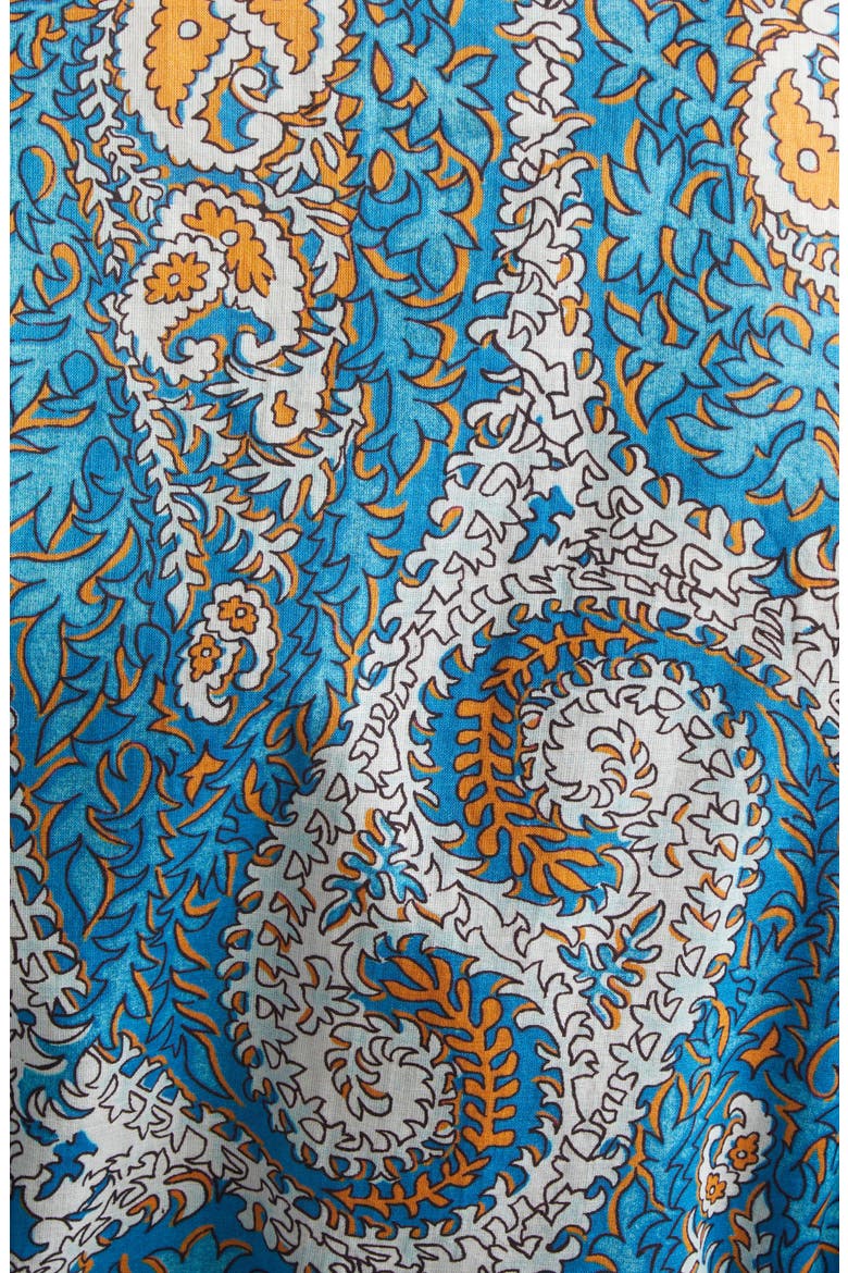Paisley Print Belted Long Sleeve Cotton Shirtdress, Alternate, color, PRINT ON WHITE BASE