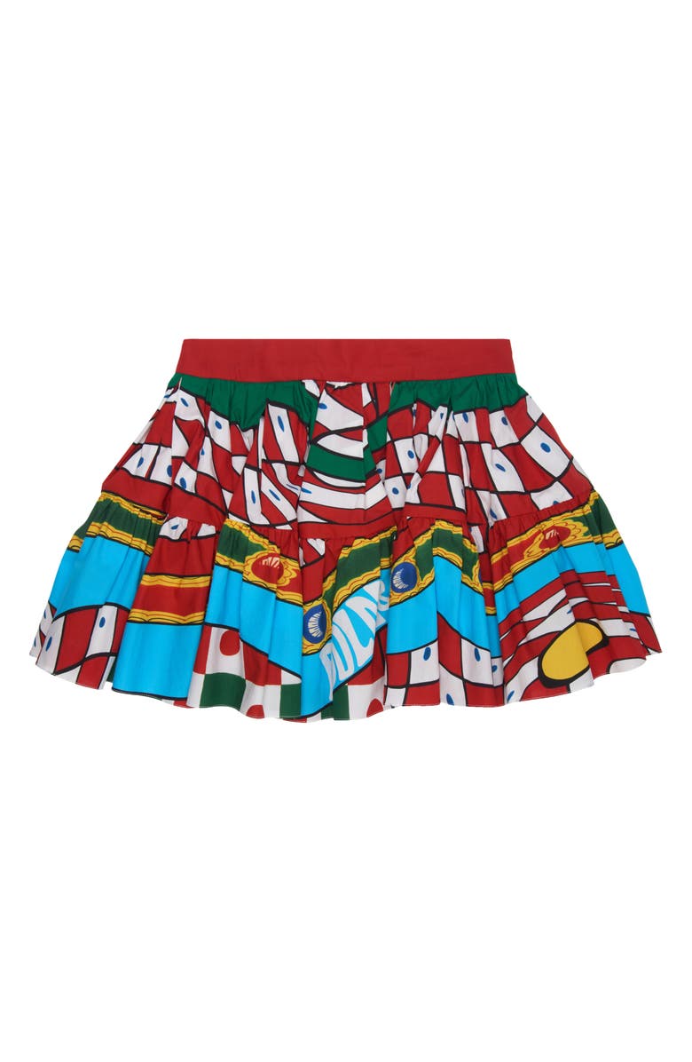 Dolce&Gabbana Kids' Carretto Siciliano Print Cotton Skirt, Main, color, 