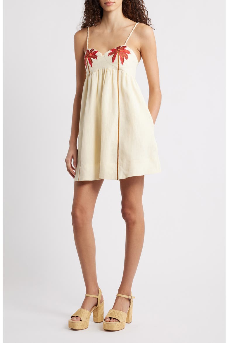 Coconut Tree Babydoll Minidress, Main, color, SAND