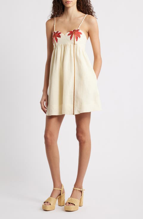 Coconut Tree Babydoll Minidress