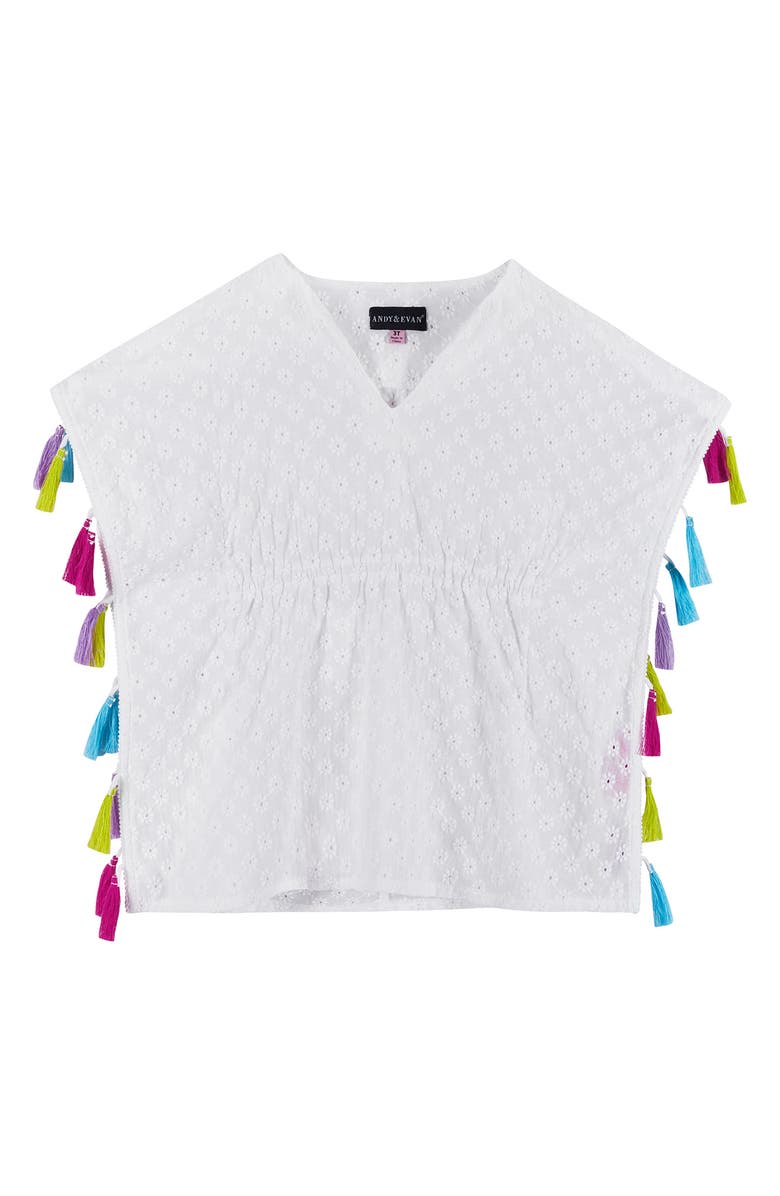Andy & Evan Kids' Tassel Cotton Cover-Up Dress, Main, color,