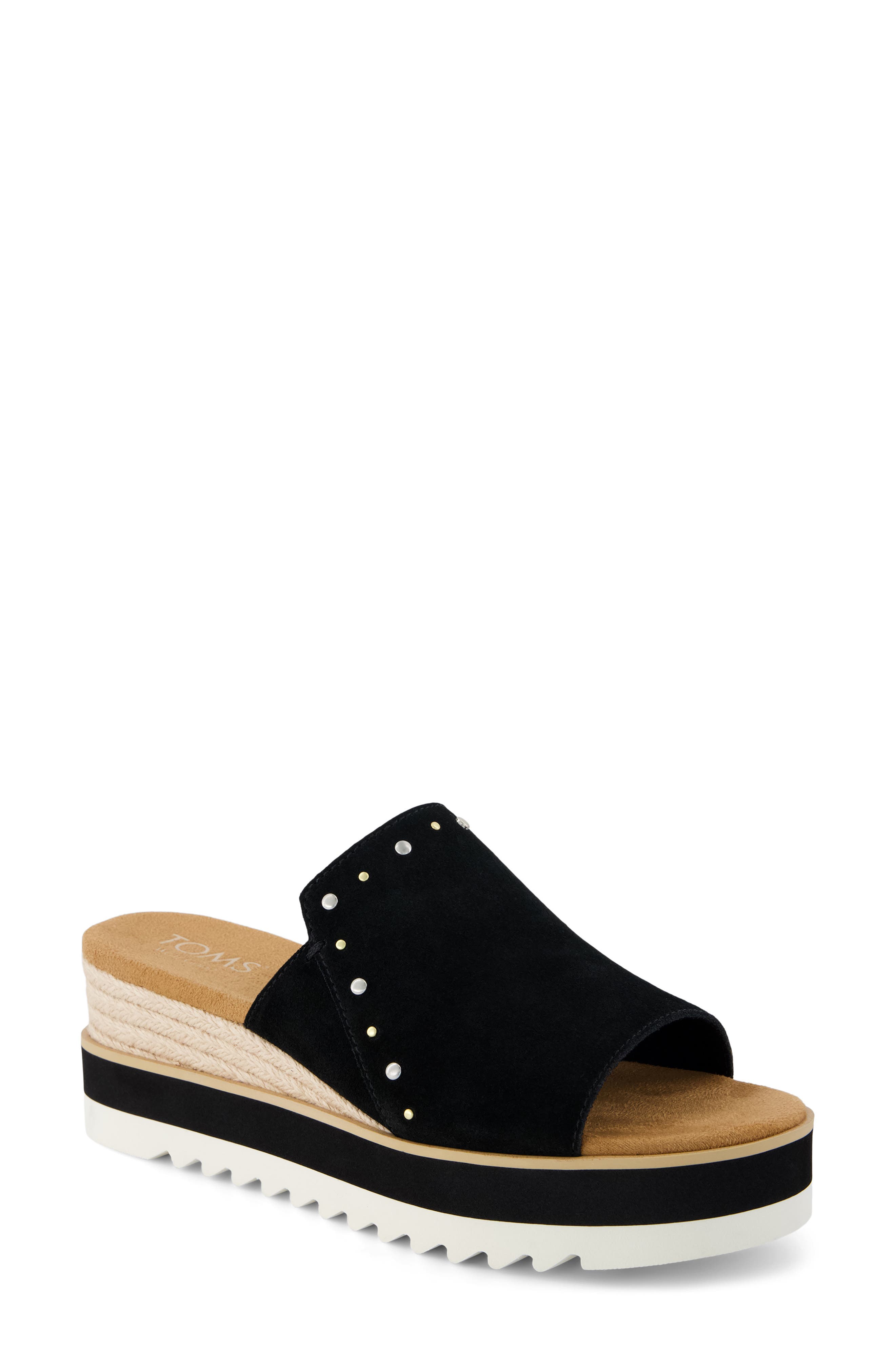 Diana Mule Sandal, Main, color, BLACK/ SILVER GOLD