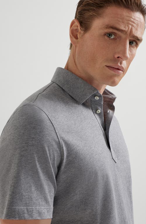 Brunello Cucinelli Cotton-jersey Polo Shirt In Gray
