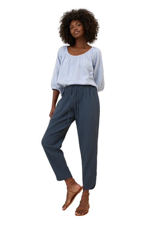 Organic Cotton Coastal Double Gauze Tapered Pull-On Pant