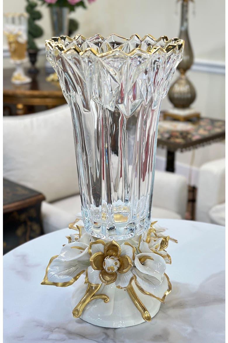 Crowned Calla Lily Vase, Alternate, color, White