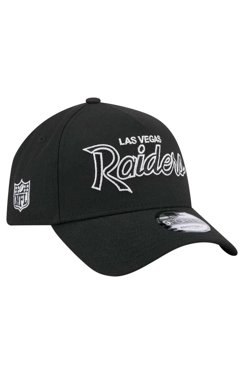 New Era Men's New Era Black Las Vegas Raiders Smith 9FORTY Adjustable hat, Main, color, Black