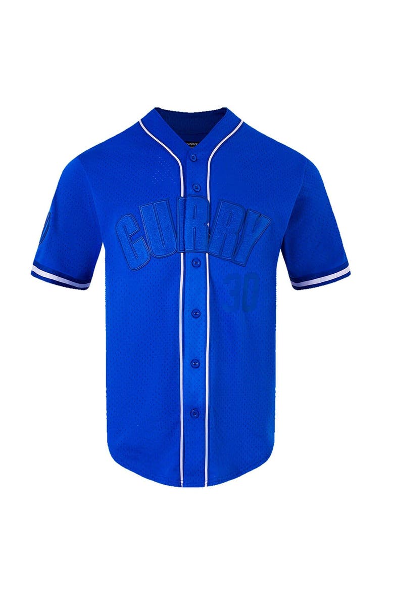 Men's Pro Standard Stephen Curry Royal Golden State Warriors Triple Tonal Mesh Button-Up Top, Alternate, color, Royal