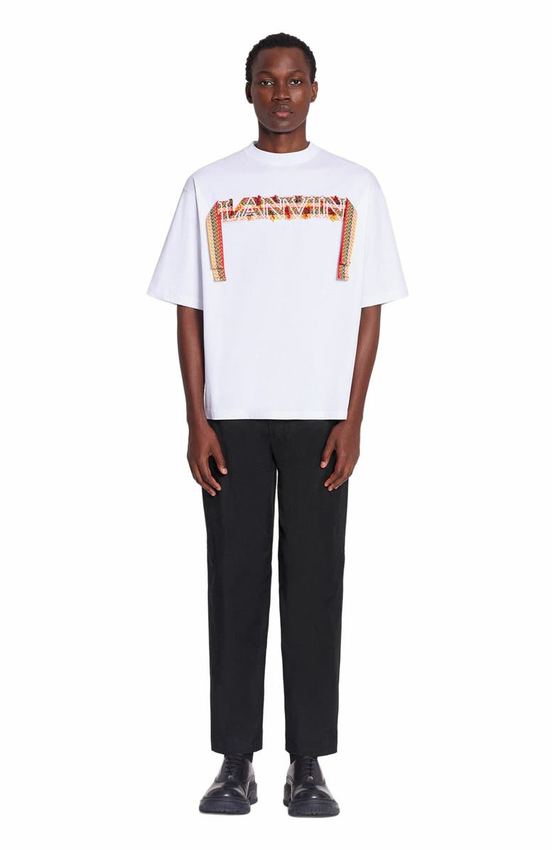 Lanvin Curb Lace Lanvin Oversized T-Shirt, Main, color, Optic White