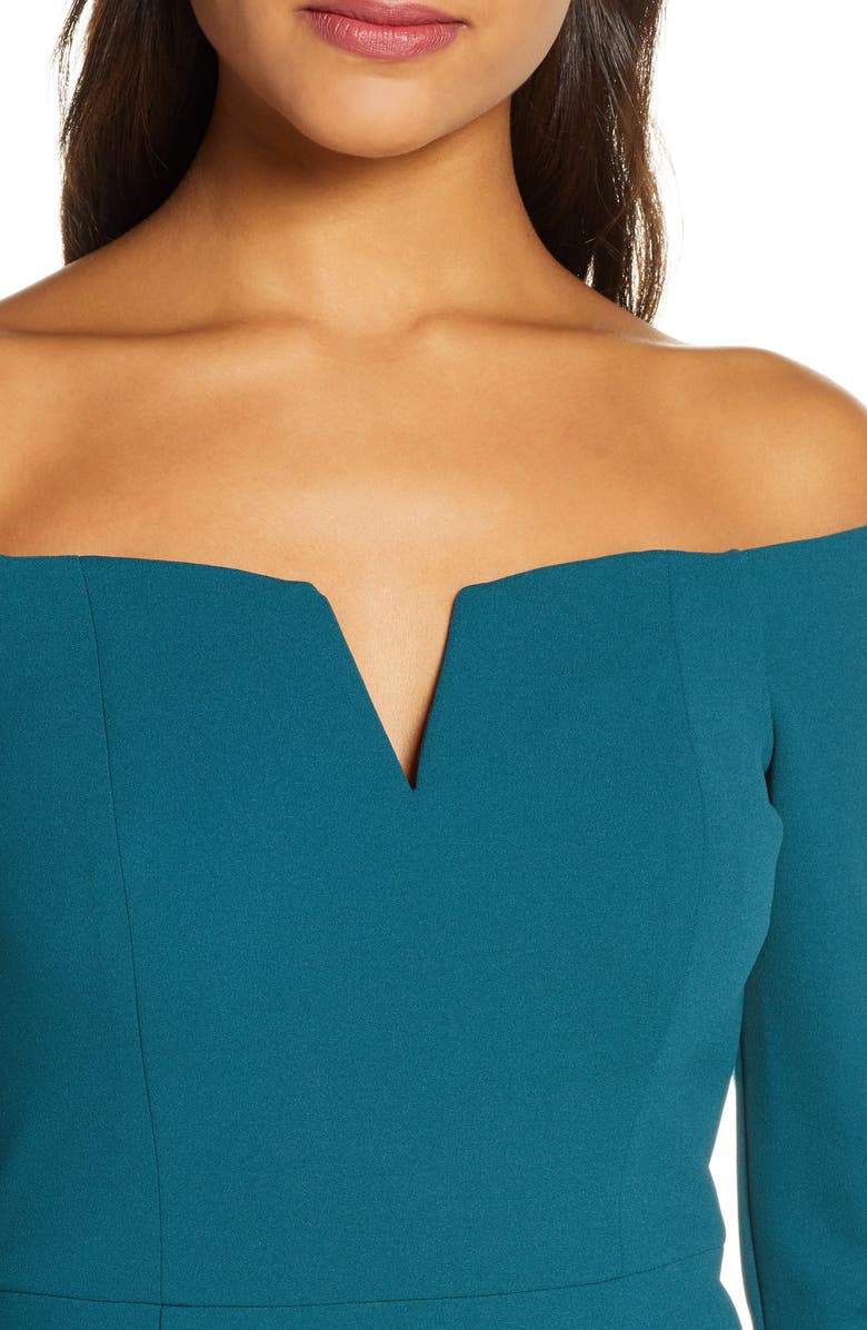 Vince Camuto Off the Shoulder Long Sleeve Sheath Dress, Alternate, color,