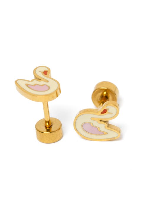 Swan Stud Earrings