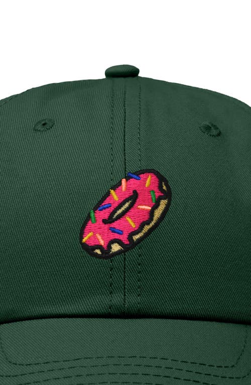 Dalix Donut Embroidered Adjustable Cap In Dark Green