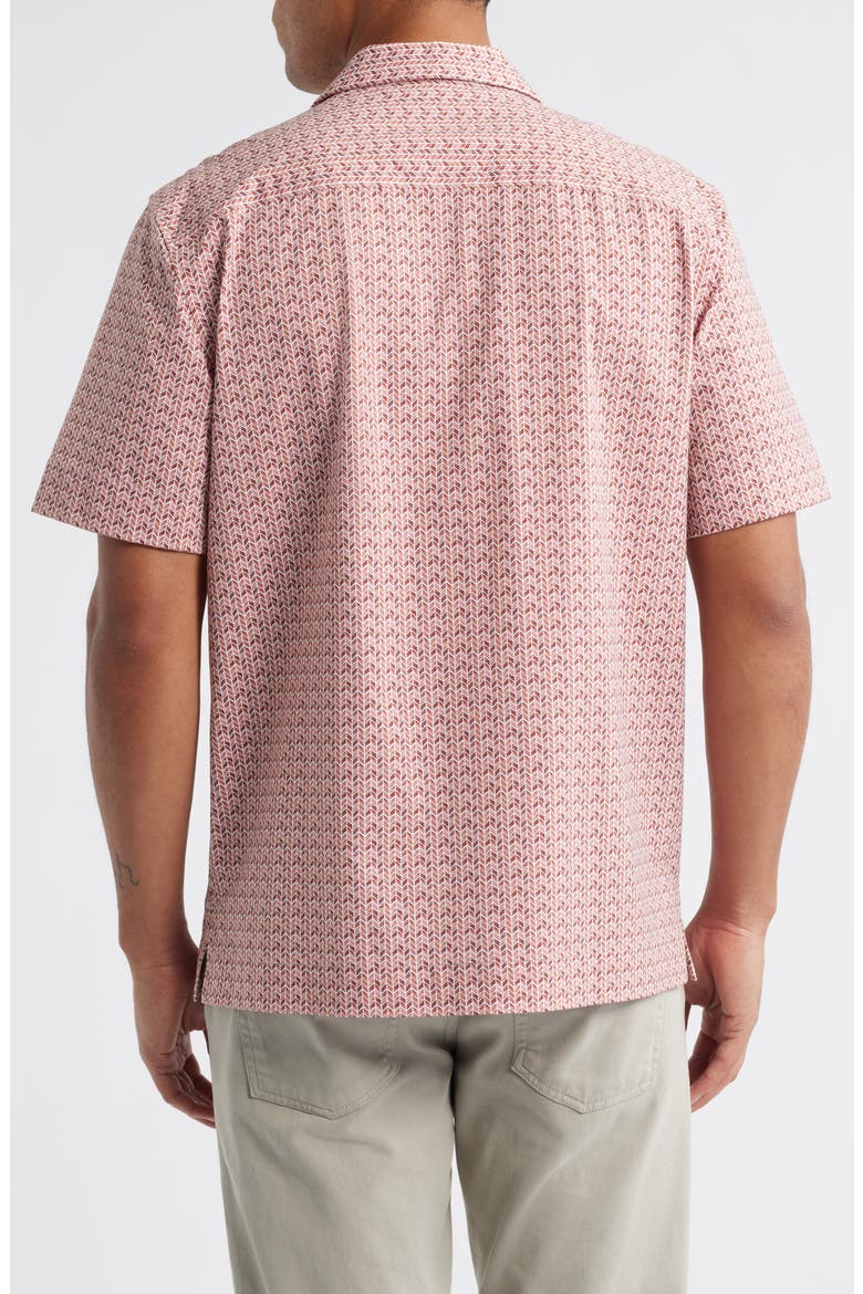 Cole OoohCotton® Geo Print Camp Shirt, Alternate, color, BRICK
