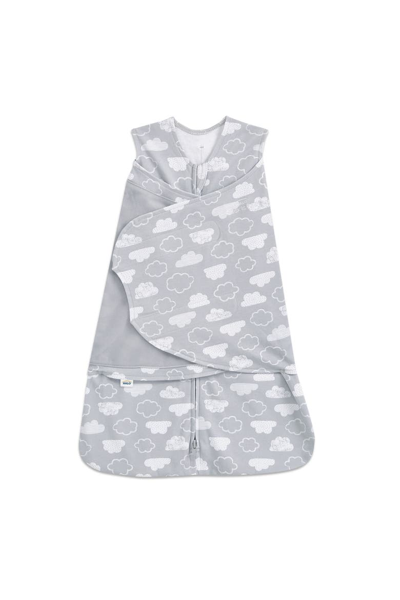 100% Cotton 1.5 TOG Sleepsack Swaddle, 3-Way Adjustable Wearable Blanket, Main, color, Clouds