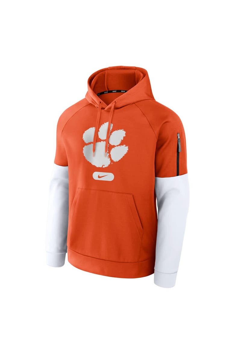 Men's Nike Orange Clemson Tigers Fitness Raglan Performance Pullover Hoodie, Alternate, color, Orange