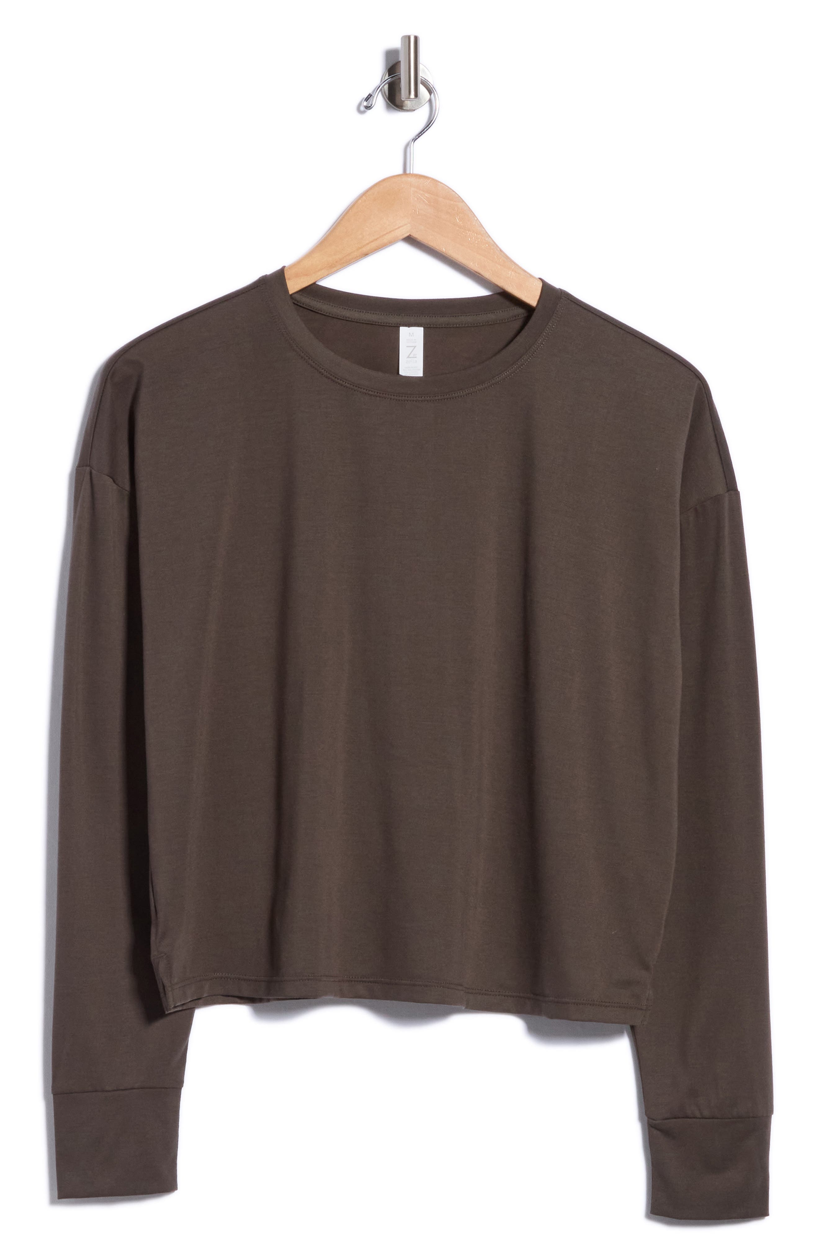 Z by Zella Key Element Long Sleeve Crop T-Shirt (Women) | Nordstromrack