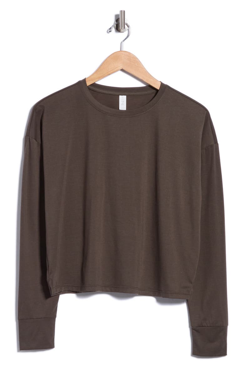 Key Element Long Sleeve Crop T-Shirt, Alternate, color, GREY HARBOR