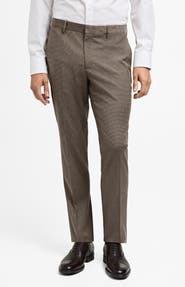 MANGO Herringbone Super Slim Fit Pants