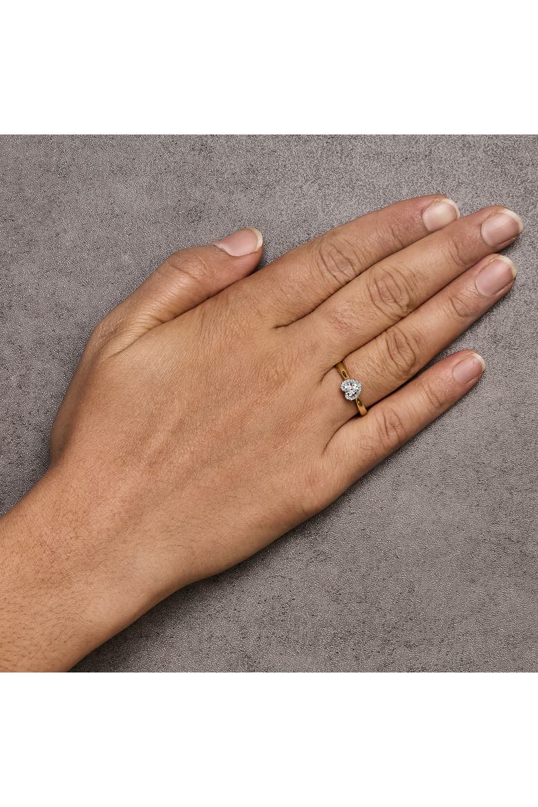 10K Yellow Gold 1/10 Cttw Diamond Heart and Halo Promise Ring, Alternate, color, Yellow Gold