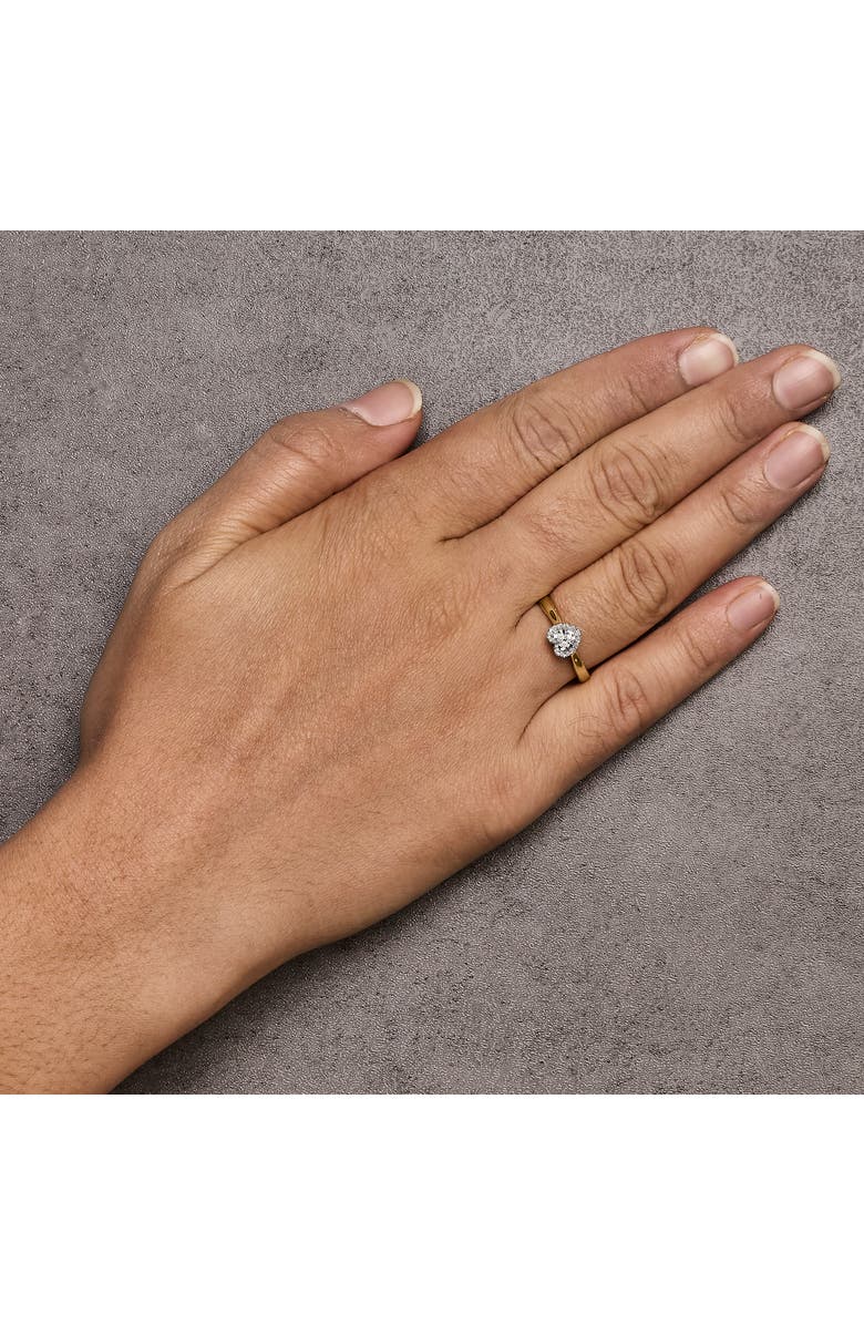 Haus of Brilliance Silver 1/10 Cttw Round Diamond Heart Engagement Ring, Alternate, color, Yellow