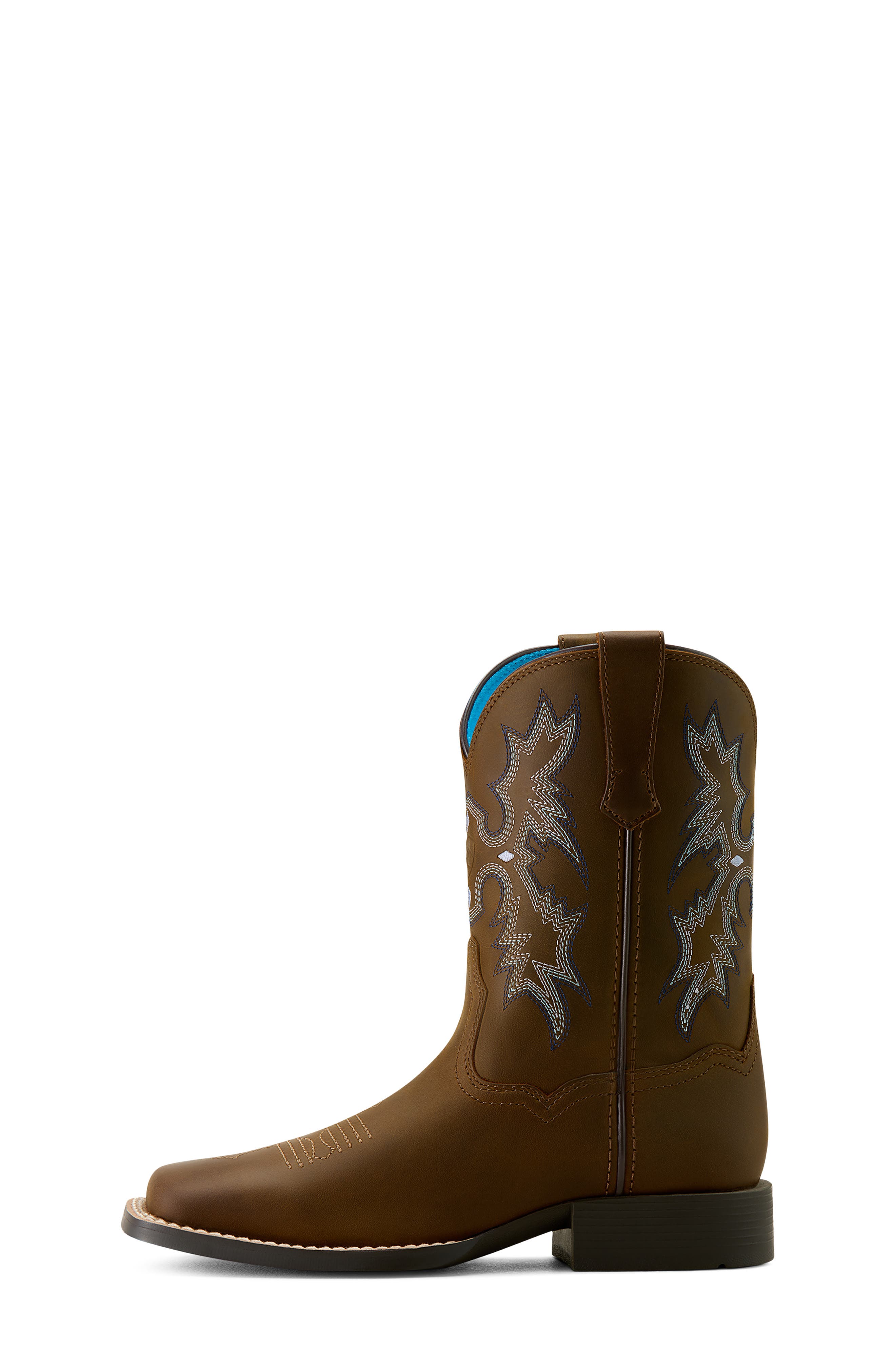 Ariat Kids' Tombstone Wide Square Toe Western Boot, Alternate, color, Distressed Brown