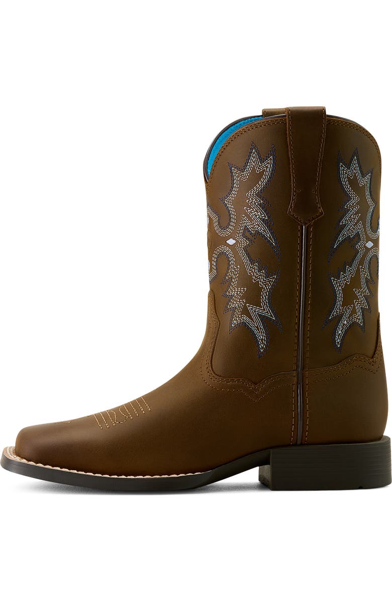 Ariat Kids' Tombstone Wide Square Toe Western Boot, Alternate, color, Distressed Brown