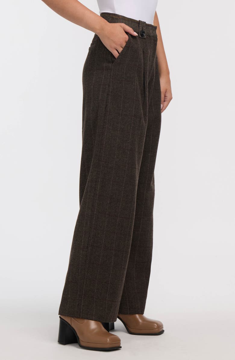 NVLT Herringbone Wide Leg Pants, Alternate, color, Brown
