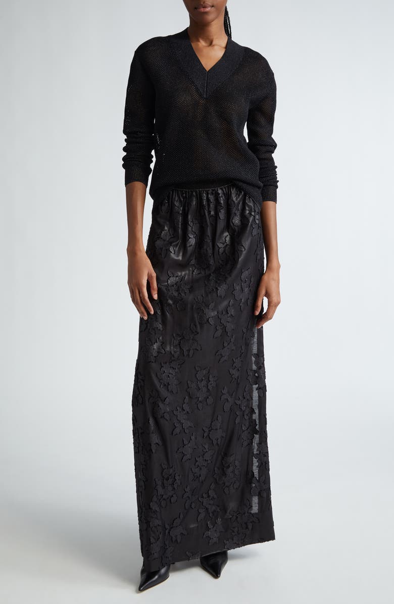 St. John Collection Sparkle Honeycomb Knit V-Neck Sweater, Alternate, color, 