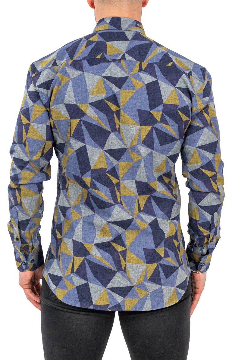 Maceoo Fibonacci Abstract Print Contemporary Fit Button-Up Shirt, Alternate, color,