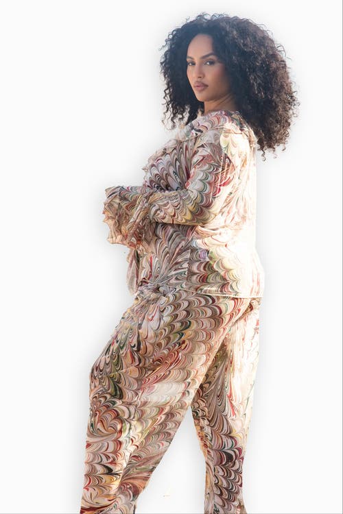 Fashion-szn Curve Curve Wide Leg Resort Trouser In Multi