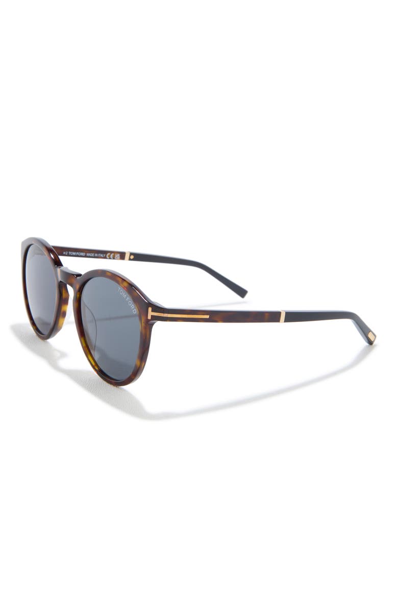 Elton 51mm Round Sunglasses, Alternate, color, DARK HAVANA / SMOKE