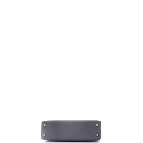 Pre-owned Hermes  Hermes Kelly Mini Ii Bag Grey Epsom With Permabrass Hardware 20 In Gray