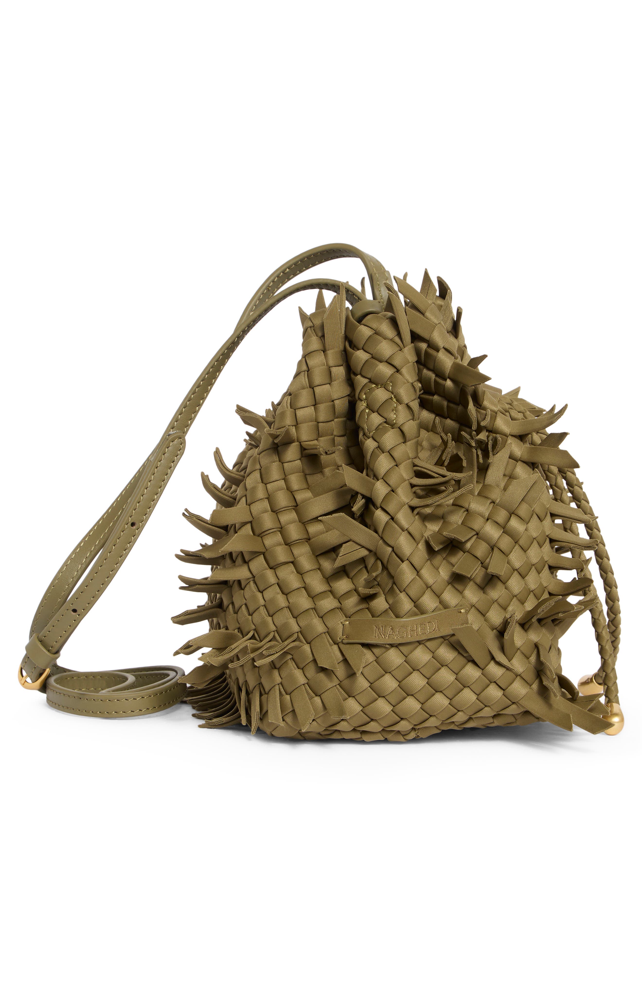 Gramercy Medium Frayed Bucket Bag, Alternate, color, GREEN TEA