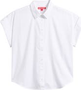 SPANX® Oversize Short Sleeve Cotton Button-Up Shirt