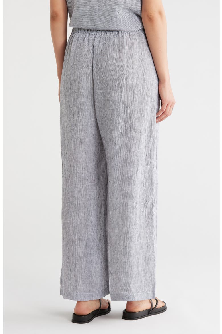 Organic Linen Ankle Wide Leg Pants, Alternate, color, INK